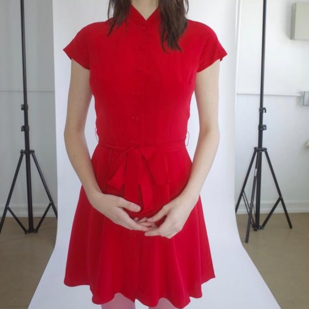 *Open 2 Trades* 100% Silk Chinoise Babydoll Dress - Picture 4 of 7